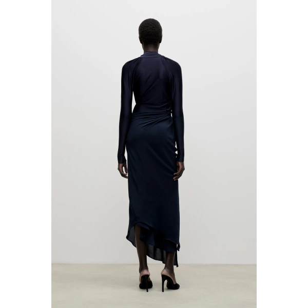 Victoria Beckham Lea Midi Dress in Navy | Midi Dresses | Coveti, view 4