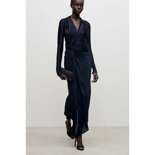 Victoria Beckham Lea Midi Dress in Navy | Midi Dresses | Coveti, view 6