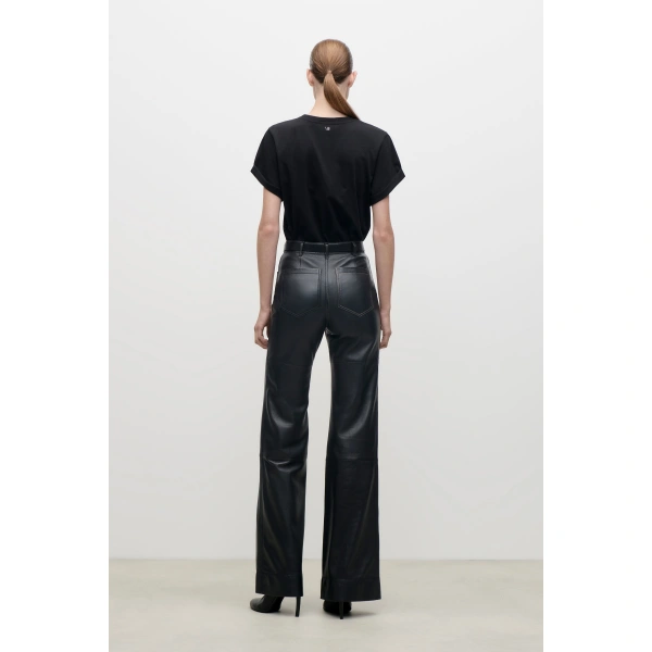 Victoria Beckham Leather Alina Trouser in Black | Leather Pants | Coveti, view 4