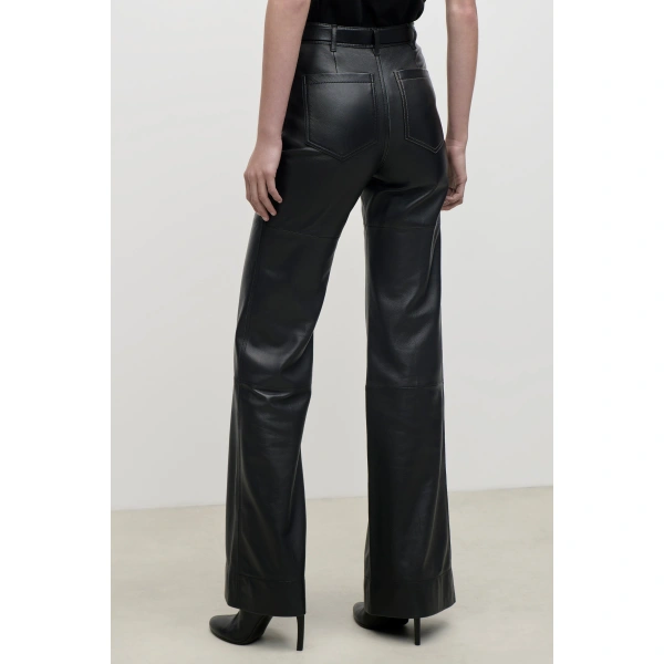 Victoria Beckham Leather Alina Trouser in Black | Leather Pants | Coveti, view 5