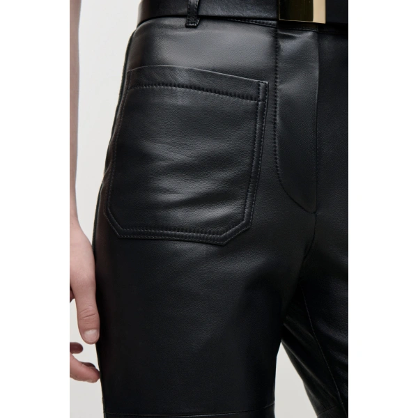 Victoria Beckham Leather Alina Trouser in Black | Leather Pants | Coveti, view 6