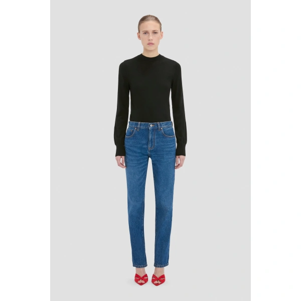 Victoria Beckham Low Waist Jean in Mid Blue Wash | Jeans | Coveti, view 2