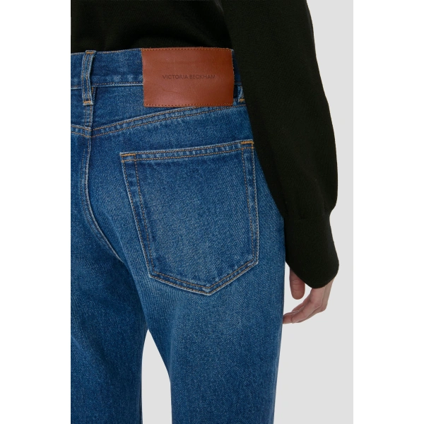 Victoria Beckham Low Waist Jean in Mid Blue Wash | Jeans | Coveti, view 4