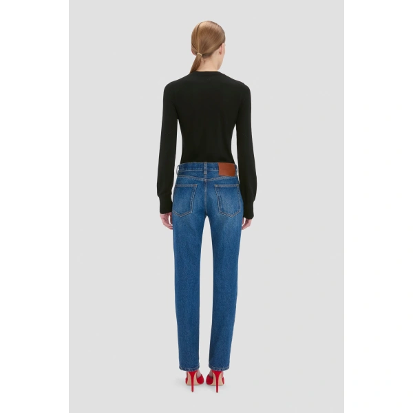 Victoria Beckham Low Waist Jean in Mid Blue Wash | Jeans | Coveti, view 5