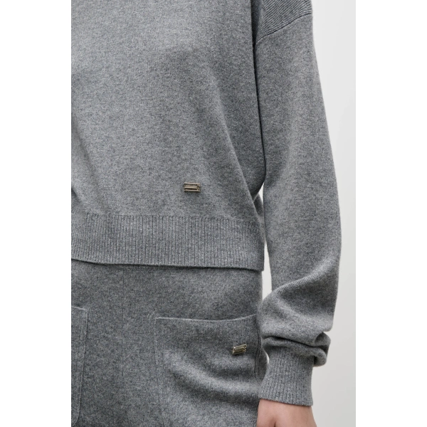 Victoria Beckham Luna Jumper in Mid Grey | Sweaters | Coveti, view 4