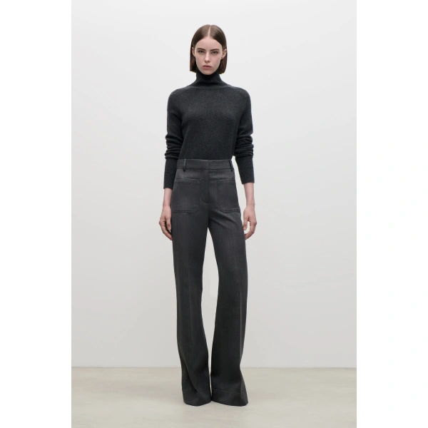 Victoria Beckham Marie Jumper in Dark Grey Melange | Sweaters | Coveti, view 2