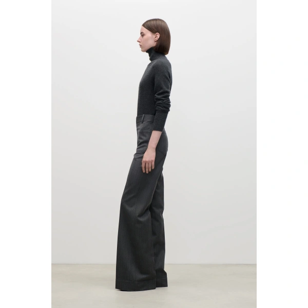 Victoria Beckham Marie Jumper in Dark Grey Melange | Sweaters | Coveti, view 3
