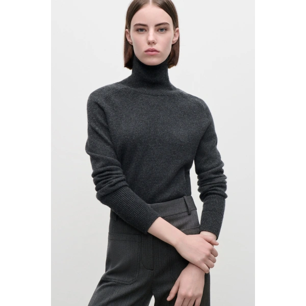 Victoria Beckham Marie Jumper in Dark Grey Melange | Sweaters | Coveti, view 5