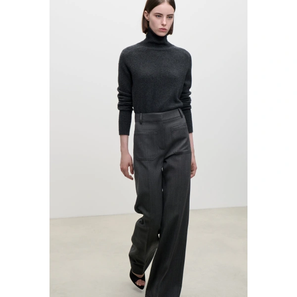 Victoria Beckham Marie Jumper in Dark Grey Melange | Sweaters | Coveti, view 6