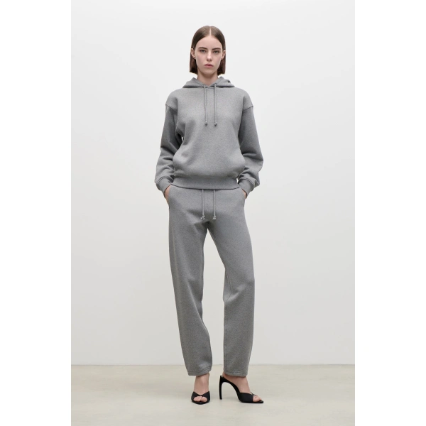 Victoria Beckham Mica Hoodie in Mid Grey Marl | Hoodies | Coveti, view 2