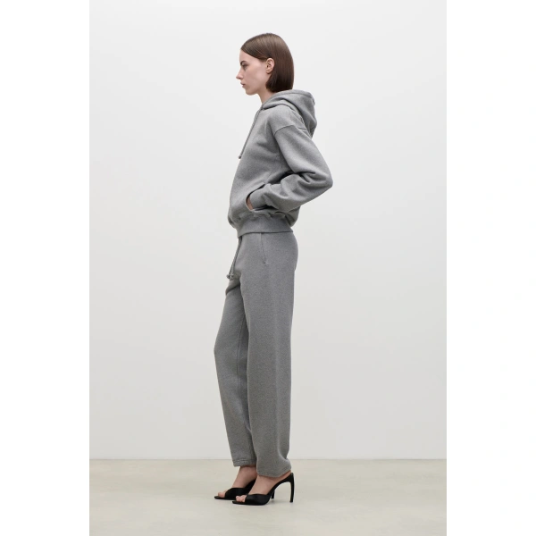 Victoria Beckham Mica Hoodie in Mid Grey Marl | Hoodies | Coveti, view 3