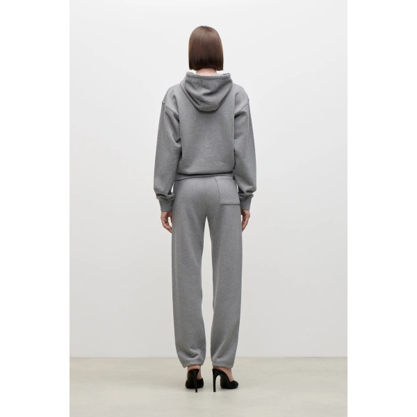 Victoria Beckham Mica Hoodie in Mid Grey Marl | Hoodies | Coveti, view 4