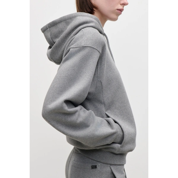 Victoria Beckham Mica Hoodie in Mid Grey Marl | Hoodies | Coveti, view 5
