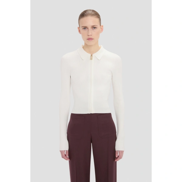 Victoria Beckham Mila Top in White | Sweaters | Coveti, view 2