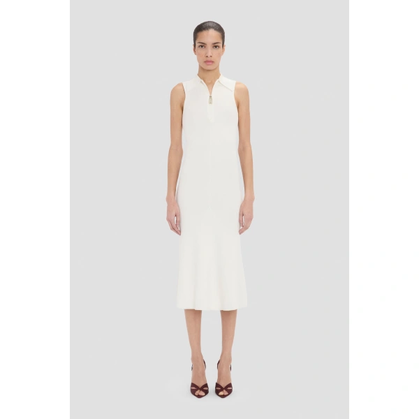 Victoria Beckham Mira Midi Dress in White | Midi Dresses | Coveti, view 2