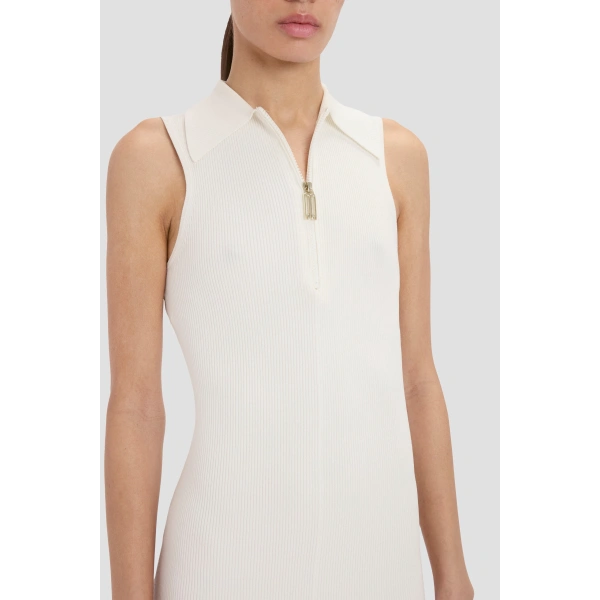 Victoria Beckham Mira Midi Dress in White | Midi Dresses | Coveti, view 4