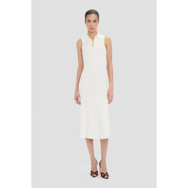 Victoria Beckham Mira Midi Dress in White | Midi Dresses | Coveti, view 5