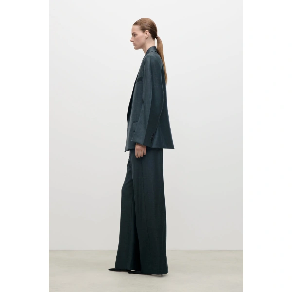 Victoria Beckham Olie Jacket in Dark Teal | Blazers | Coveti, view 4