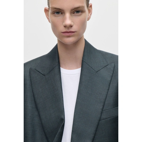 Victoria Beckham Olie Jacket in Dark Teal | Blazers | Coveti, view 6