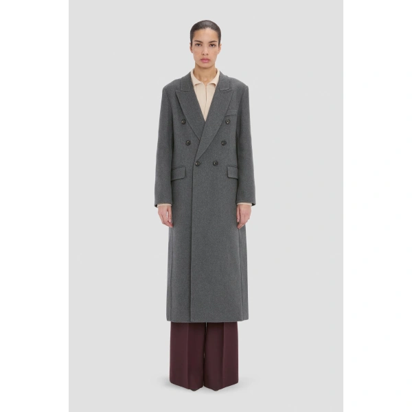 Victoria Beckham Overcoat in Grey Melange | Wool & Cashmere Coats | Coveti, view 2