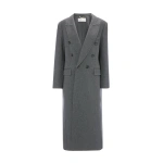 Victoria Beckham Overcoat in Grey Melange | Wool & Cashmere Coats | Coveti