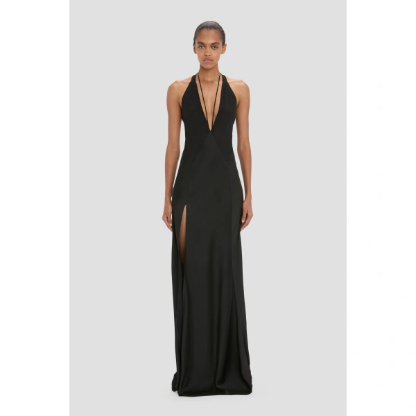 Victoria Beckham Panelled Cami Gown in Black | Evening Gowns | Coveti, view 2
