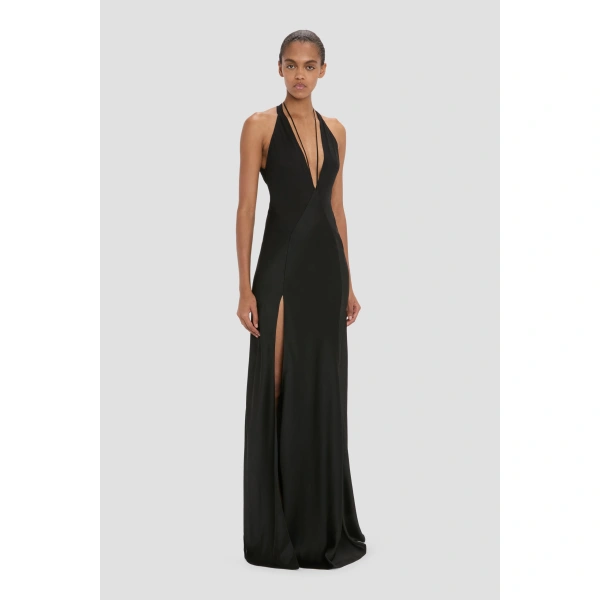 Victoria Beckham Panelled Cami Gown in Black | Evening Gowns | Coveti, view 4