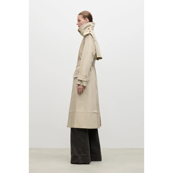 Victoria Beckham Philippa Trench Coat in Beige | Trench Coats | Coveti, view 3