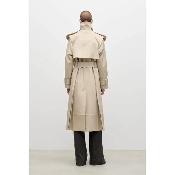 Victoria Beckham Philippa Trench Coat in Beige | Trench Coats | Coveti, view 5