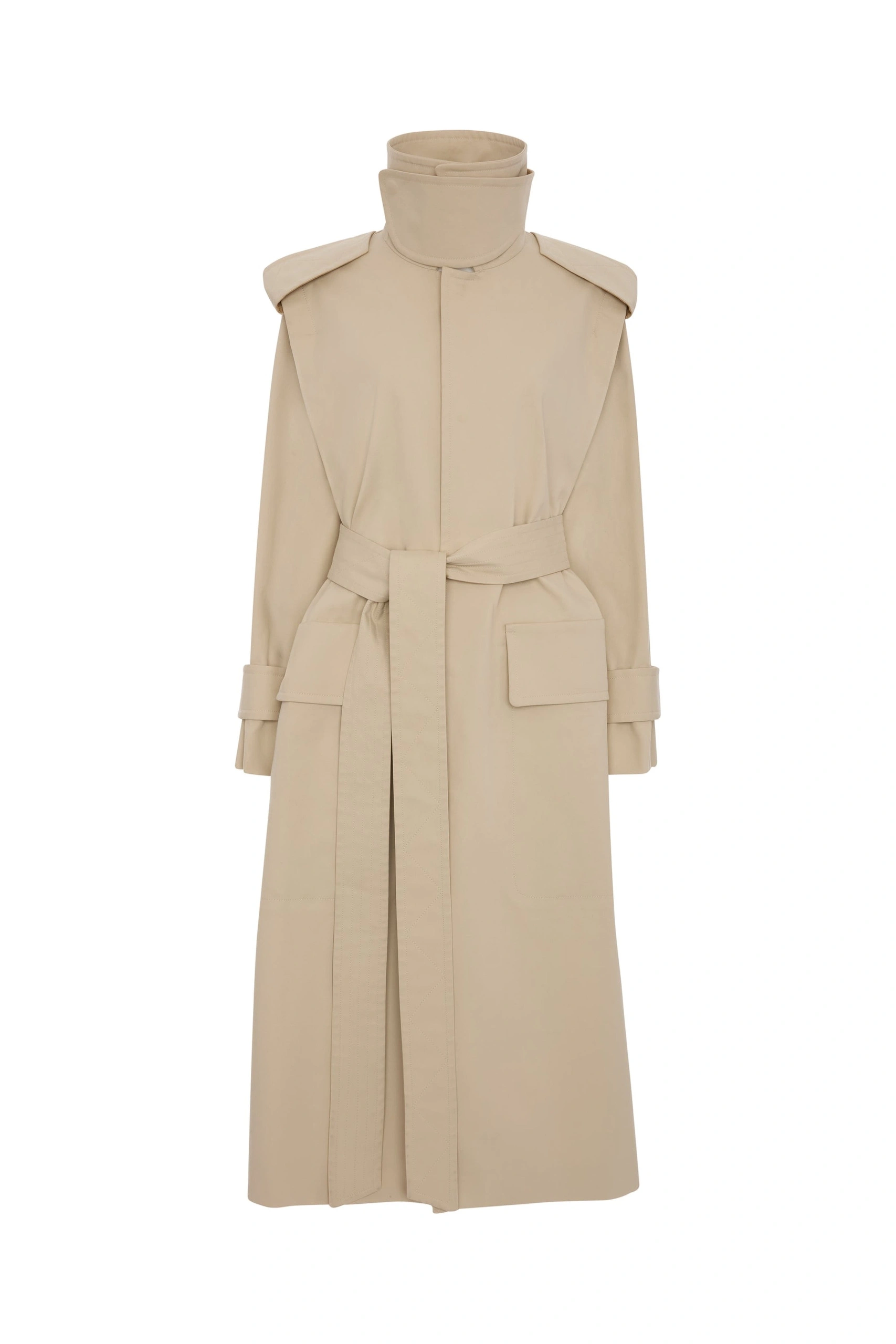 Victoria Beckham Philippa Trench Coat in Beige Victoria Beckham Philippa Trench Coat in Beige | Trench Coats | Coveti