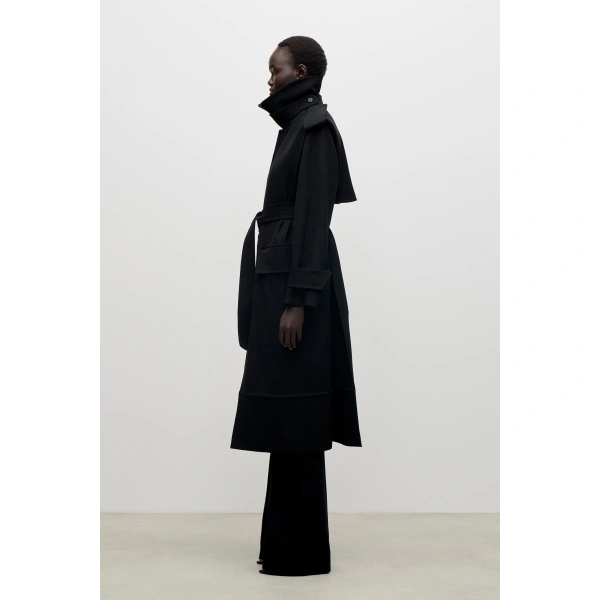 Victoria Beckham Philippa Trench Coat in Black | Trench Coats | Coveti, view 3