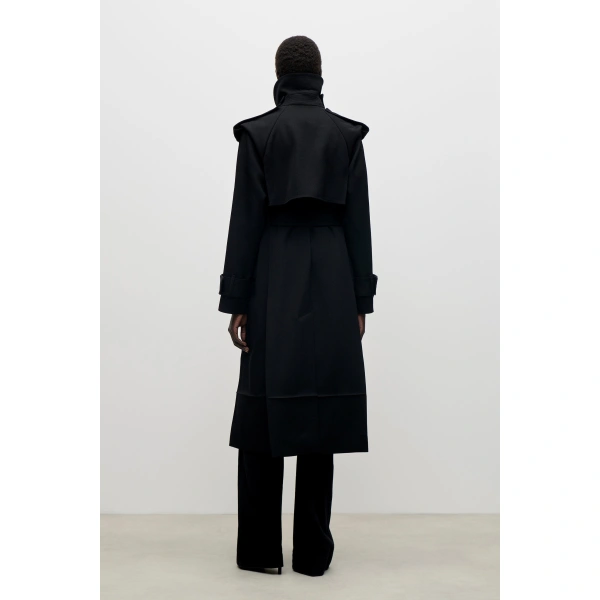 Victoria Beckham Philippa Trench Coat in Black | Trench Coats | Coveti, view 4