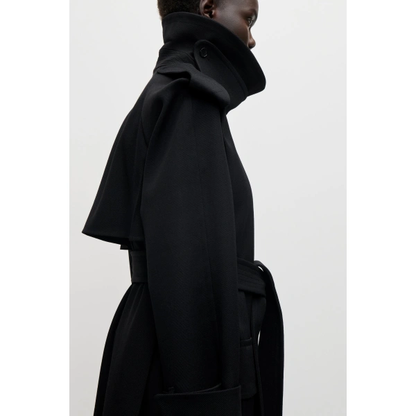 Victoria Beckham Philippa Trench Coat in Black | Trench Coats | Coveti, view 6