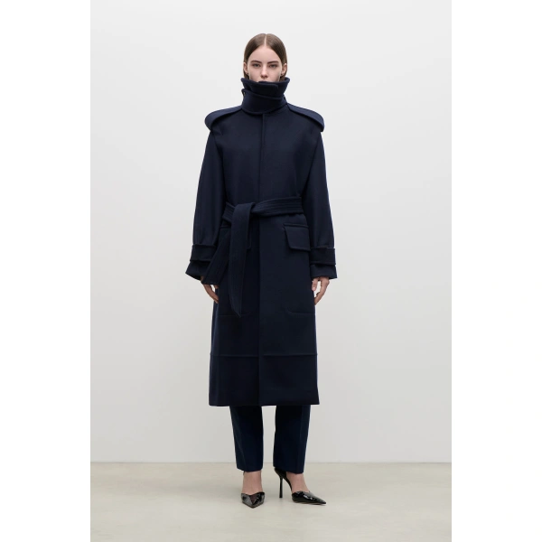 Victoria Beckham Philippa Trench Coat in Midnight | Trench Coats | Coveti, view 2