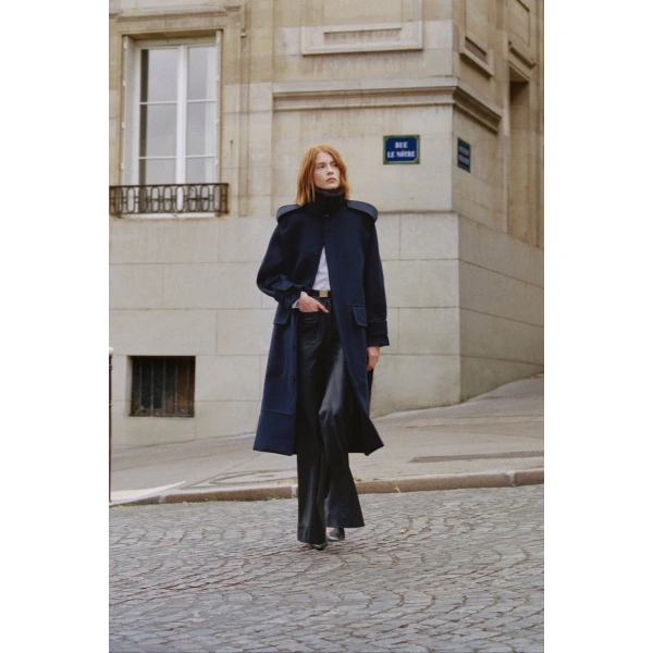 Victoria Beckham Philippa Trench Coat in Midnight | Trench Coats | Coveti, view 3
