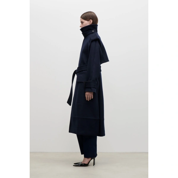 Victoria Beckham Philippa Trench Coat in Midnight | Trench Coats | Coveti, view 4