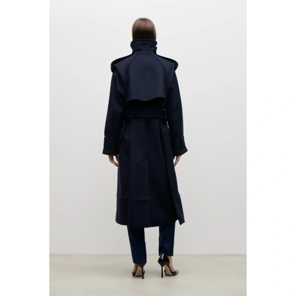 Victoria Beckham Philippa Trench Coat in Midnight | Trench Coats | Coveti, view 5