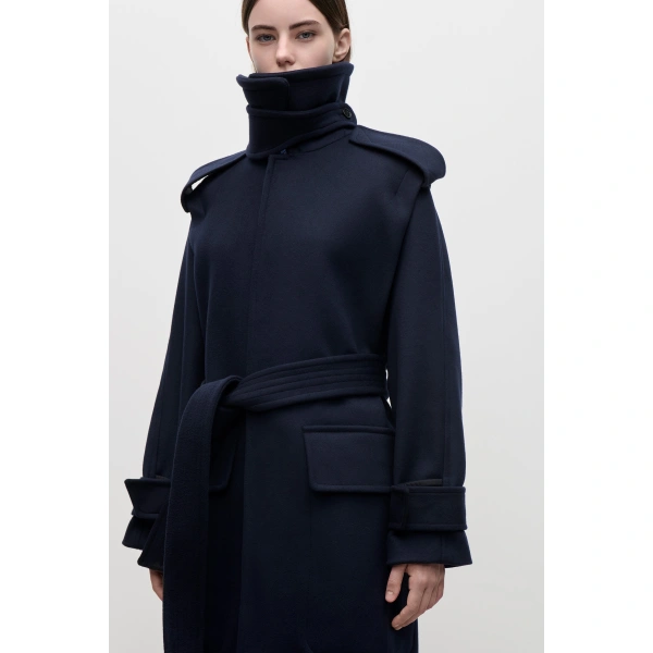 Victoria Beckham Philippa Trench Coat in Midnight | Trench Coats | Coveti, view 6