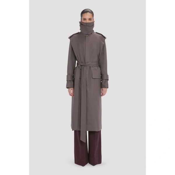 Victoria Beckham Philippa Trench Coat in Ore | Trench Coats | Coveti, view 2