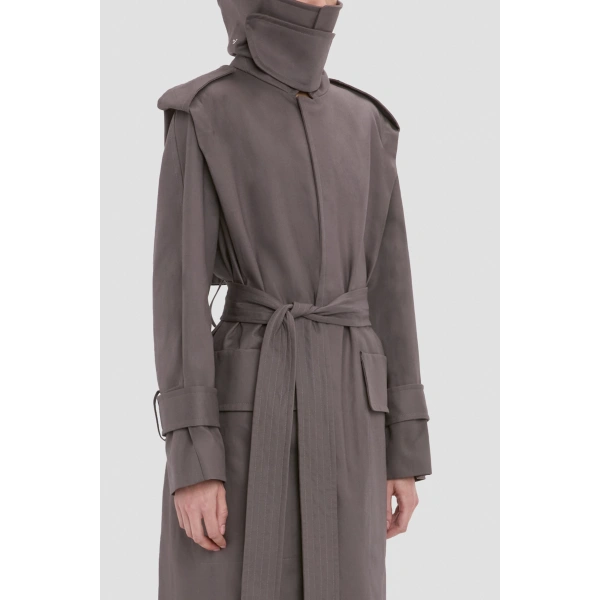 Victoria Beckham Philippa Trench Coat in Ore | Trench Coats | Coveti, view 4