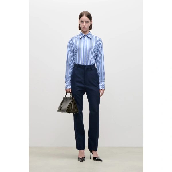 Victoria Beckham Pocket Detail Shirt in Blue White | Shirts | Coveti, view 2