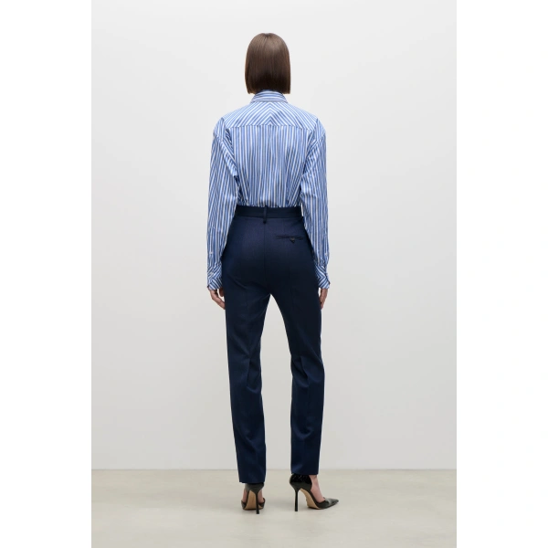 Victoria Beckham Pocket Detail Shirt in Blue White | Shirts | Coveti, view 4