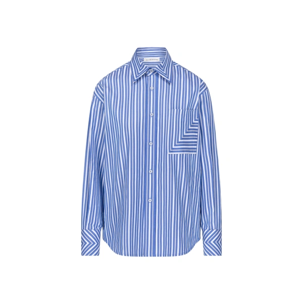 Pocket Detail Shirt in Blue White