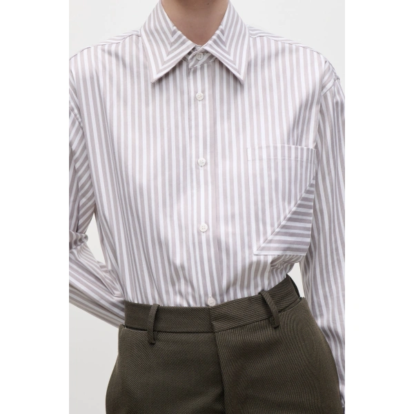 Victoria Beckham Pocket Detail Shirt in Lavender Grey | Shirts | Coveti, view 6