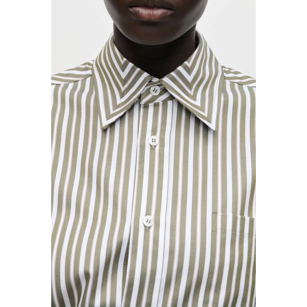 Victoria Beckham Pocket Detail Shirt in Marsh Green White | Shirts | Coveti, view 6