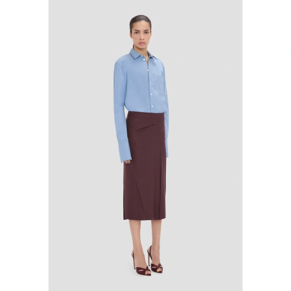 Victoria Beckham Pressed Skirt in Acai | Midi Skirts | Coveti, view 4