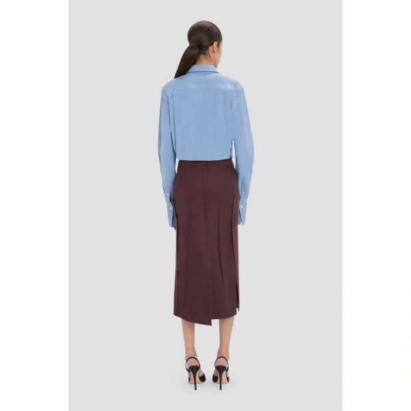 Victoria Beckham Pressed Skirt in Acai | Midi Skirts | Coveti, view 6