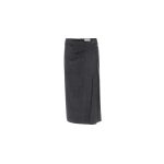 Victoria Beckham Pressed Skirt in Dark Grey Melange | Midi Skirts | Coveti