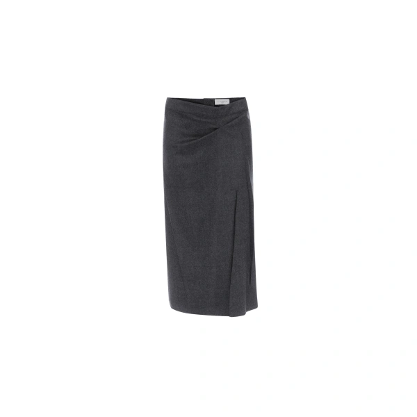 Pressed Skirt in Dark Grey Melange