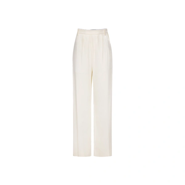 Relaxed Curved Leg Trouser in Ivory